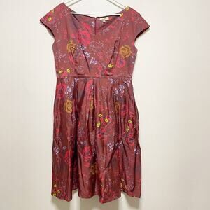 New! Timeless London Red Short Sleeve Floral Dress